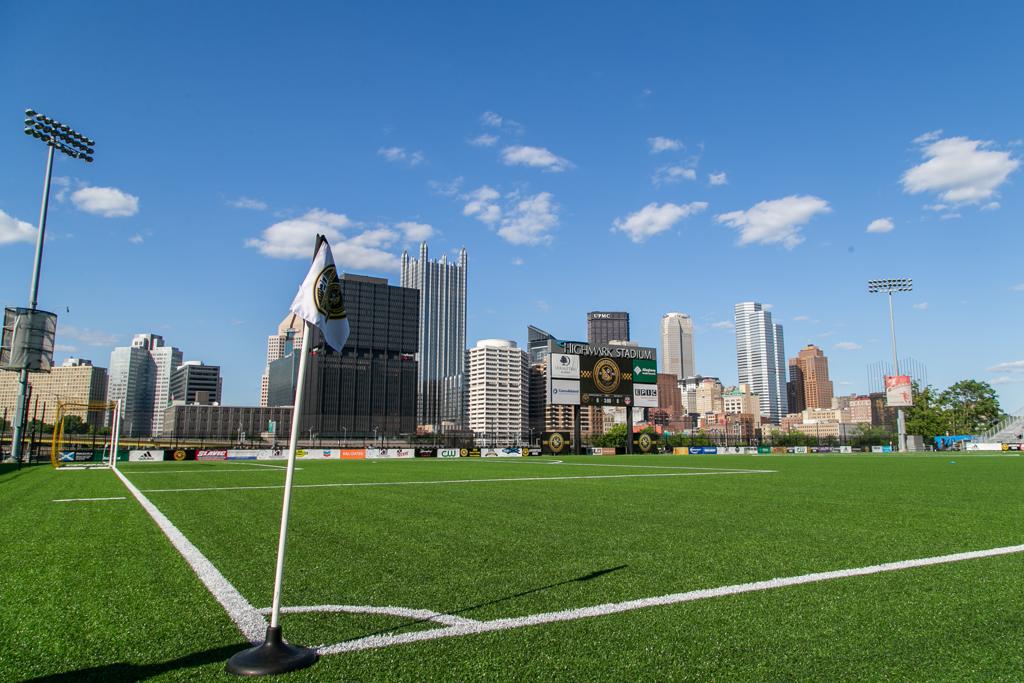 Picture from the corner of Highmark Stadium, overlooking the Pittsburgh skyline. 