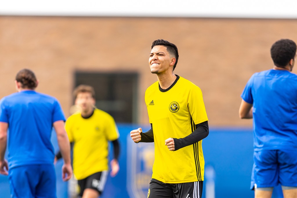 Pittsburgh Riverhounds SC players during training.