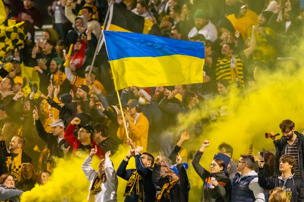 Pittsburgh Riverhounds SC fans during a soccer match