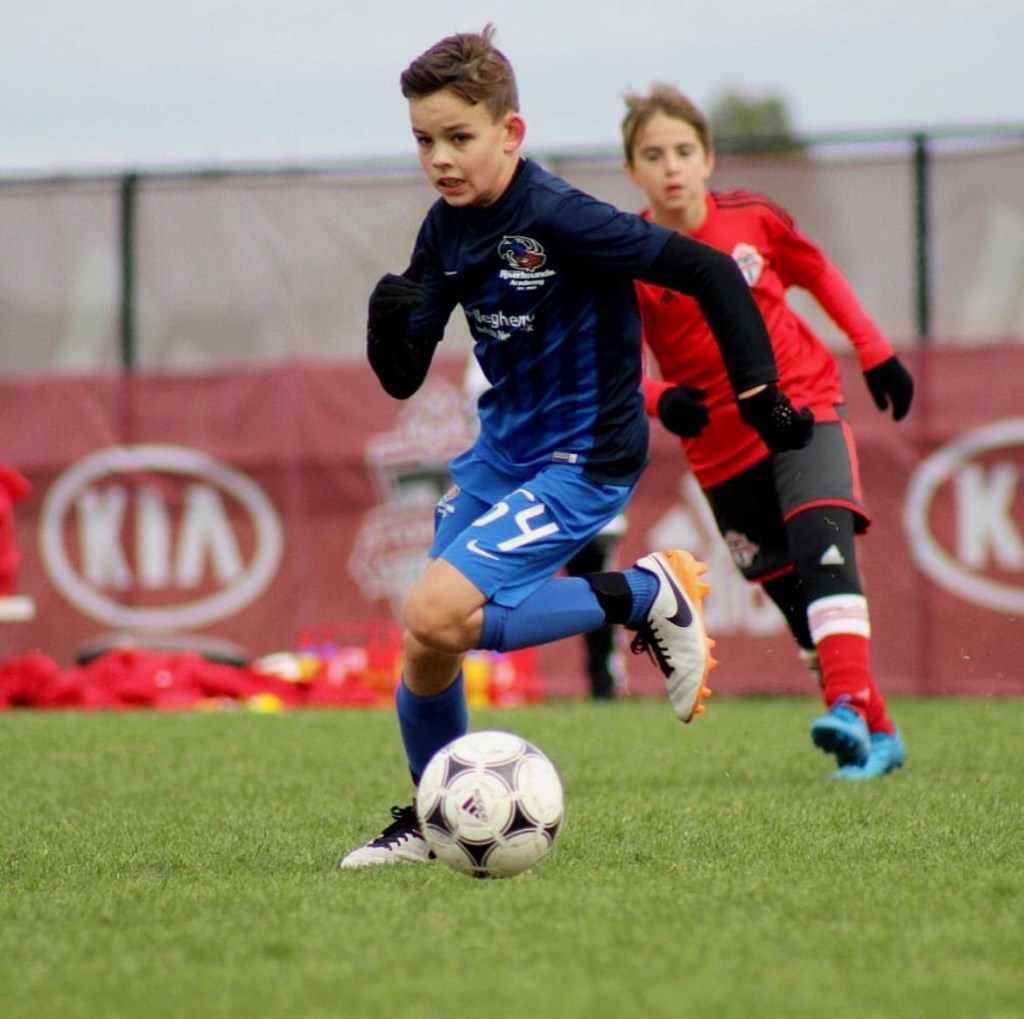 Anders Bordoy playing for the Riverhounds as a young boy.