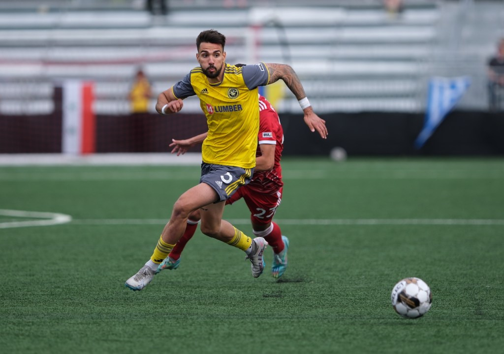 Arturo Ordóñez was the lone goal scorer in the match, as the Pittsburgh Riverhounds defeated Loudoun United FC, 1-0, on May 28, 2023 at Segra Field in Leesburg, Va.