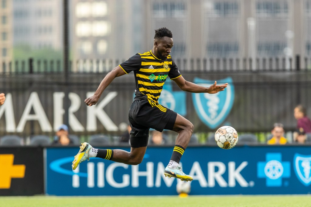 Riverhounds striker and 2023 USL Championship Golden Boot winner Albert Dikwa