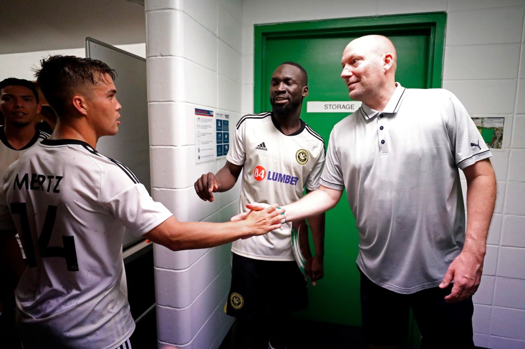 OCTOBER 7, 2023 - ST. PETERSBURG, FLORIDA: The Tampa Bay Rowdies match against Pittsburgh Riverhounds SC at Al Lang Stadium. (Photo by Matt May/Tampa Bay Rowdies)