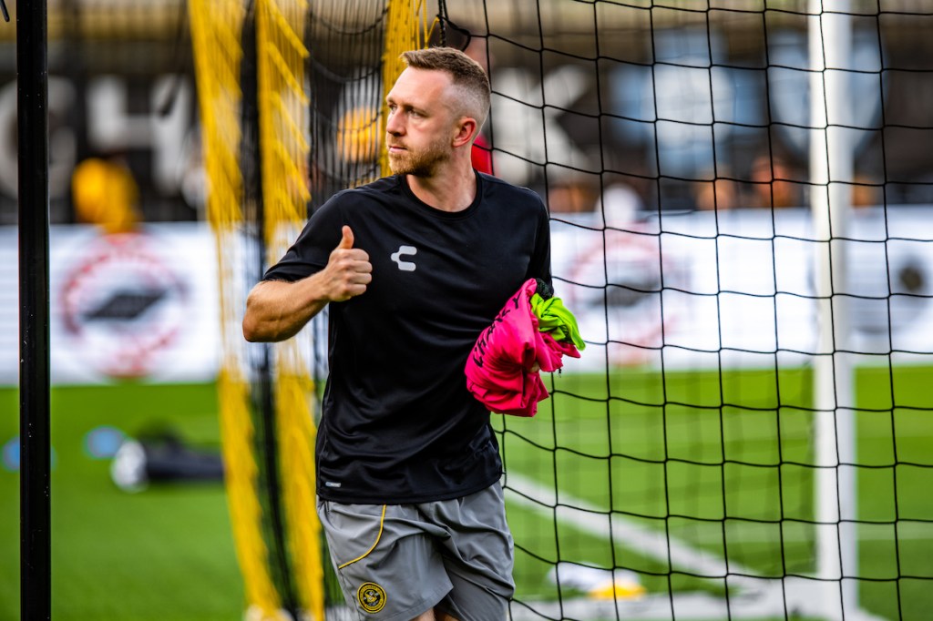 Rob Vincent sets up before the Hounds' match June 1, 2024 against Indy Eleven - Pittsburgh Riverhounds SC