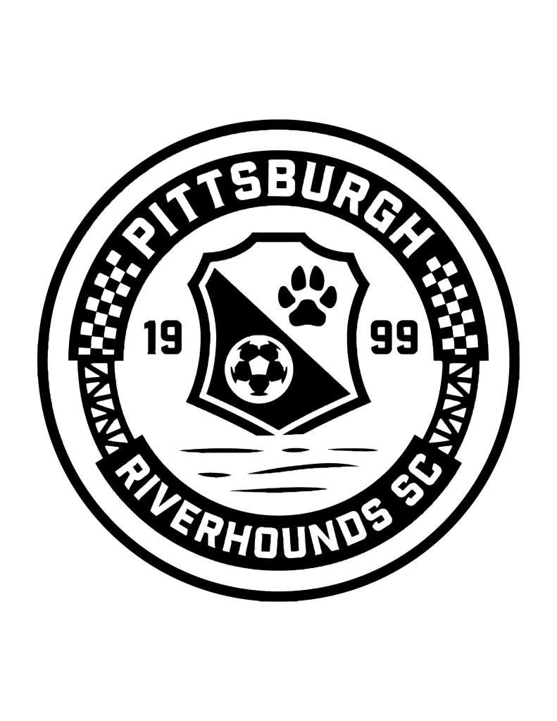 Picture with the Pittsburgh Riverhounds logo of the cover page for the Riverhounds coloring book