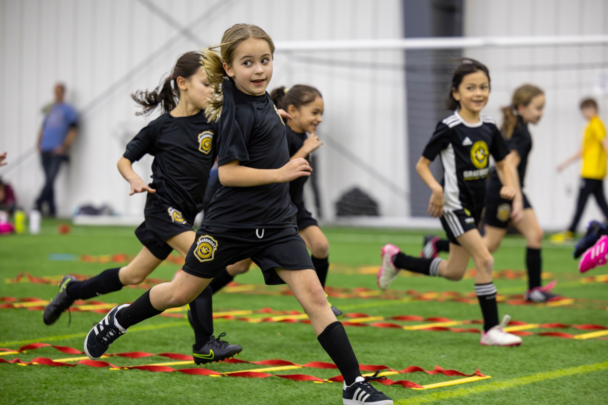 Riverhounds Academy players training on the field