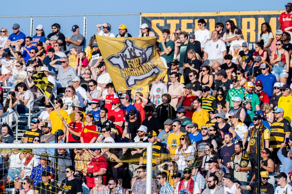 Fans at Highmark Stadium take in the Pittsburgh Riverhounds' 1-0 win over New Mexico United on July 4, 2025. (Photo: Chris Cowger/Riverhounds SC)
