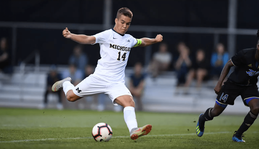 Robbie Mertz had a decorated career for the University of Michigan, which was highlighted by winning the 2017 Big Ten Championship. (Photo courtesy of Michigan Athletics)