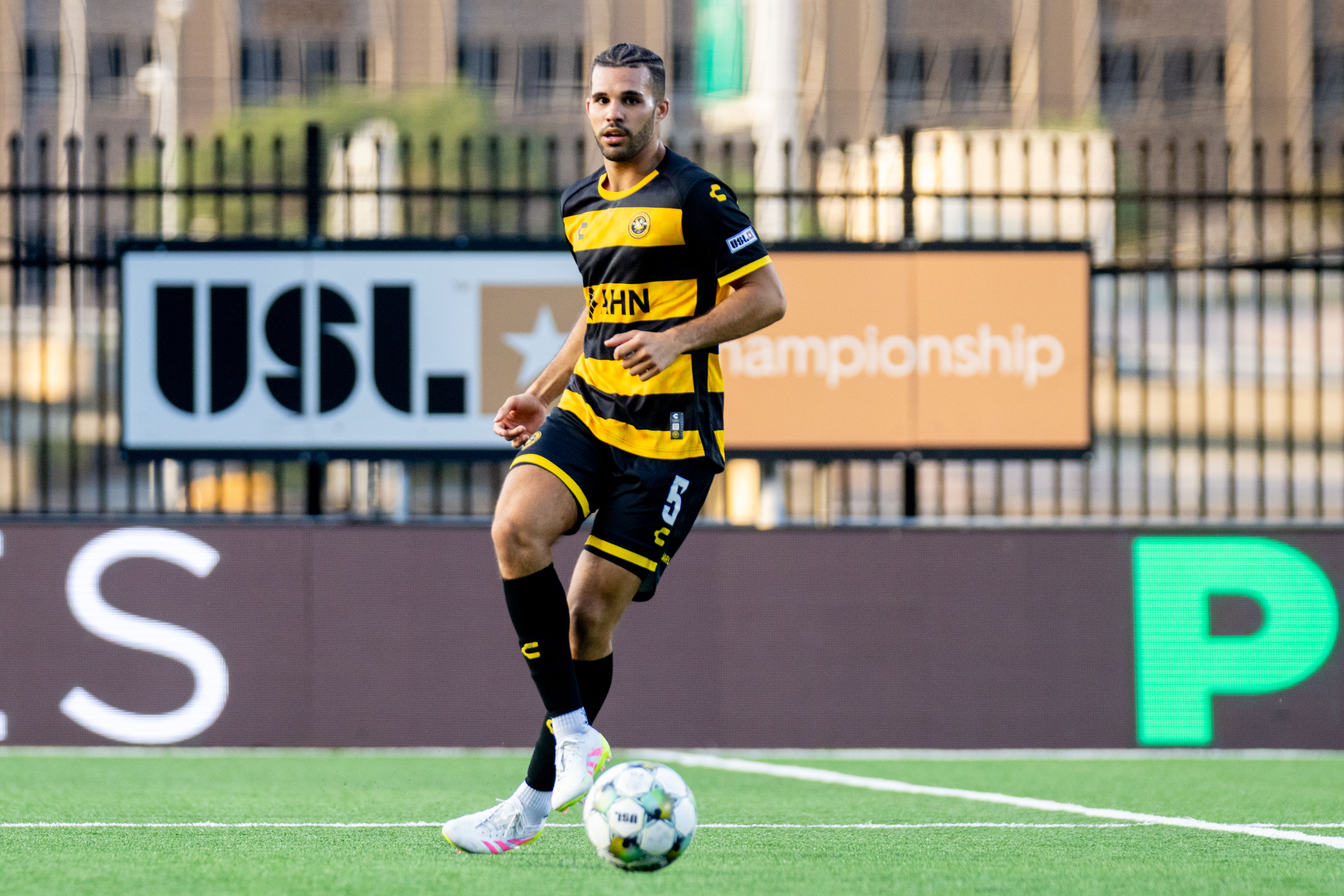 Pittsburgh Riverhounds center back Sean Suber was named to the USL Championship All-League First Team for 2025. (Photo: Chris Cowger/Riverhounds SC)