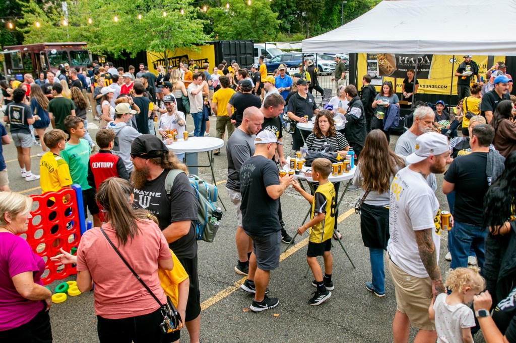 Fans in the Tailgate Zone at Highmark Stadium prior to a Pittsburgh Riverhounds SC match. (Photo: Chris Cowger/Riverhounds SC)