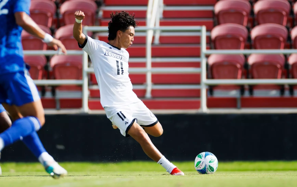 Michael Lee, who played last fall at the University of Louisville, is one of three new players announced to be joining Pittsburgh Riverhounds 2 for 2026. (Photo: Mallory Peak/Louisville Athletics)